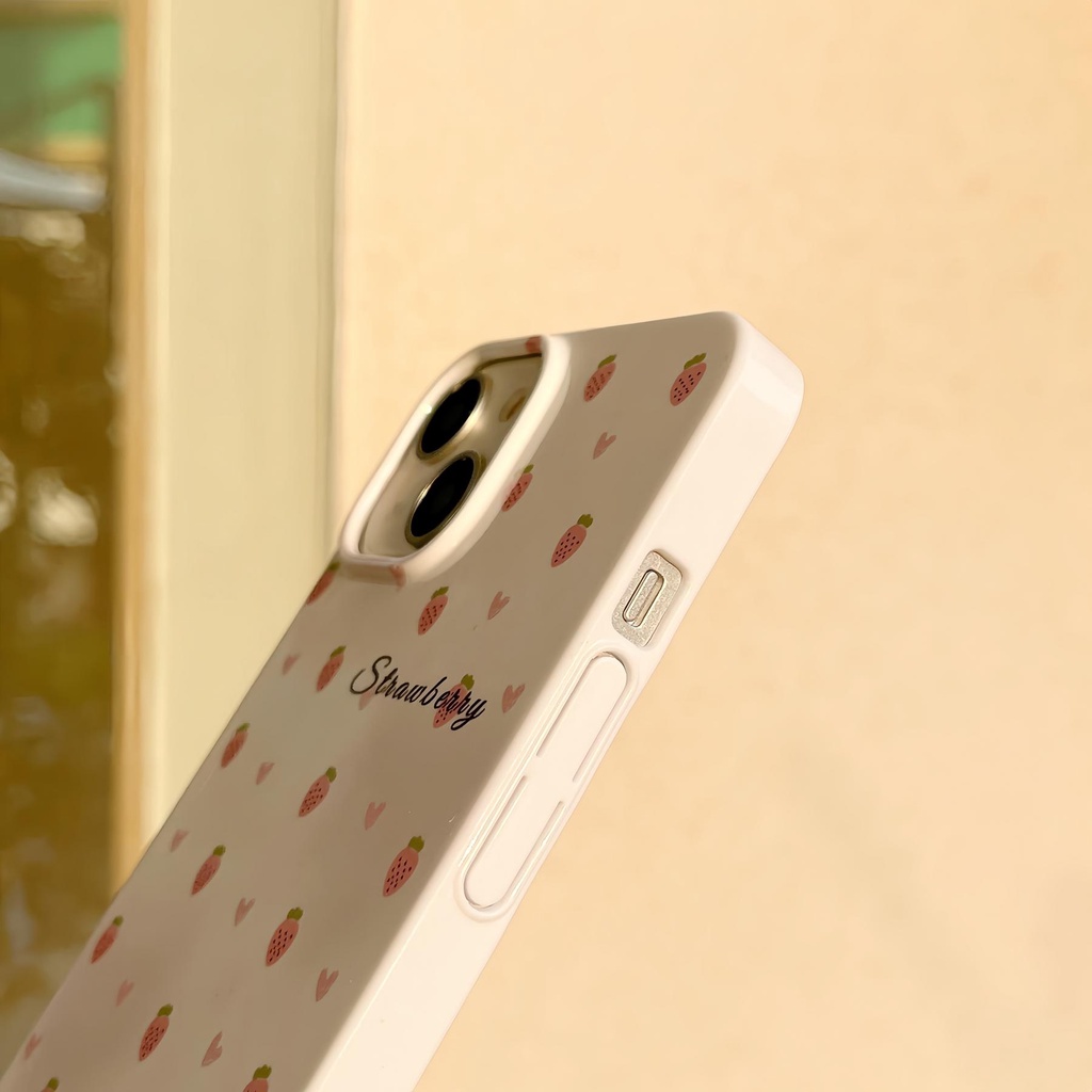 Ốp Điện Thoại Silicon TPU Mềm Hình Dâu Tây Đơn Giản Chống Sốc Chống Rơi Cho iPhone 14 Pro Max 13 12 11