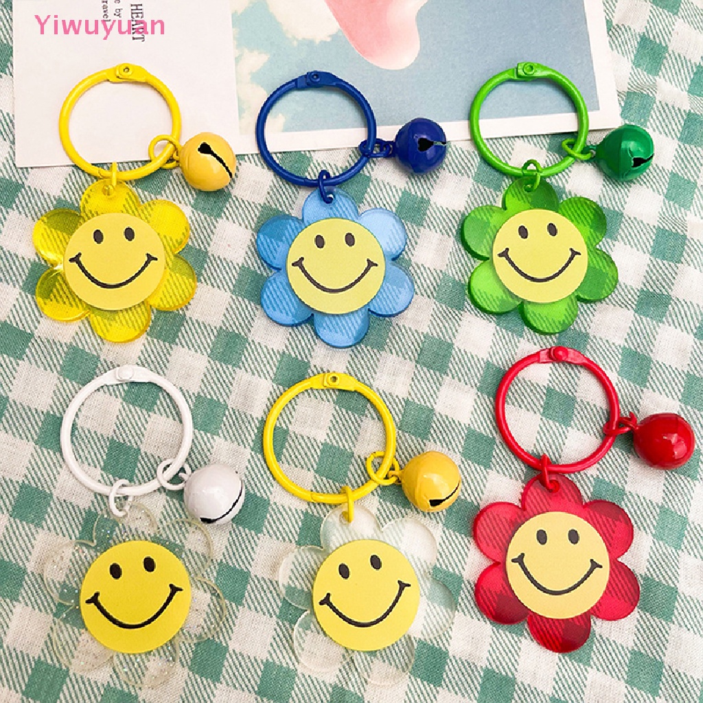 < Yiwuyuan > Móc Khóa Acrylic Trong Suốt Hình Hoa Hướng Dương Dễ Thương Mới