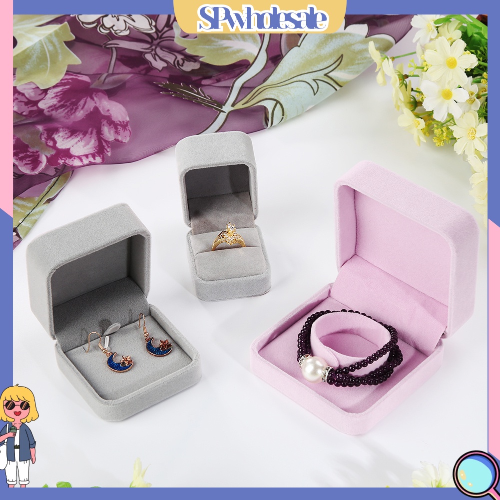 <SPwholesale> Hộp Trưng Bày Trang Sức Nhẫn / Vòng Cổ Bằng Nhung Giả Ốp