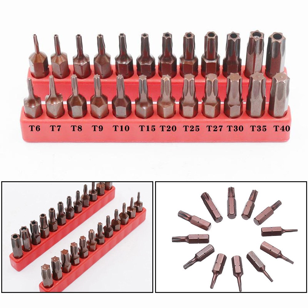 Set 12 Mũi Tuốc Nơ Vít Torx - T40 Dài 25MM Bằng Hợp Kim Thép 1 / 4Inch