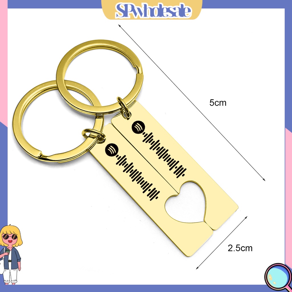 <SPwholesale> 1 Cặp Móc Khóa Mạ Điện Hình Trái Tim Trang Trí Đa Năng