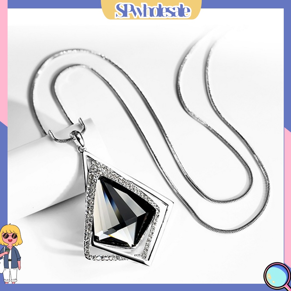 &lt;SPwholesale&gt; Vòng cổ Dáng Dài Đính Đá Kim Cương Nhân Tạo Thời Trang Dành Cho Nữ
