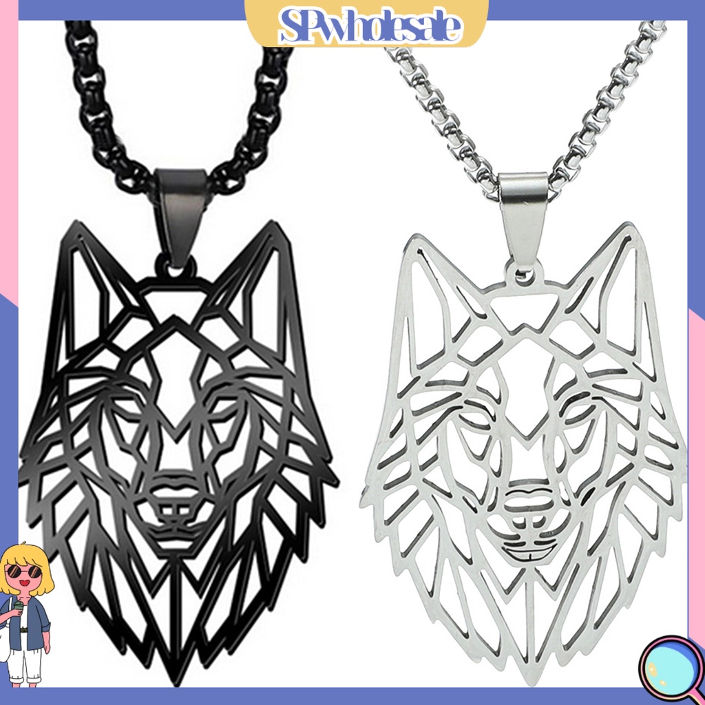 &lt;SPwholesale&gt; Vòng cổ Choker Mặt Hình Đầu Sói Khoét Rỗng Làm Quà Tặng Sinh Nhật