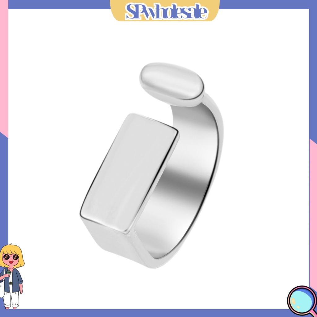 <SPwholesale> Nhẫn Hở Bản Rộng Bằng Hợp Kim Đơn Giản Cho Nam Và Nữ