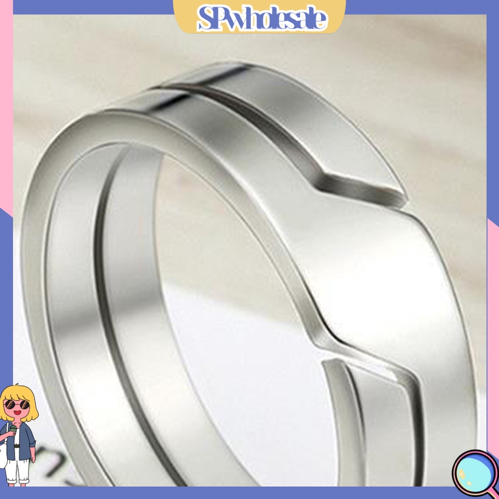 <SPwholesale> Nhẫn Cặp Đôi Bằng Thép Không Gỉ Họa Tiết Hình Học Cổ Điển Phù Hợp Làm Quà Trang Sức Cho Nam Và Nữ Mặc Hàng Ngày