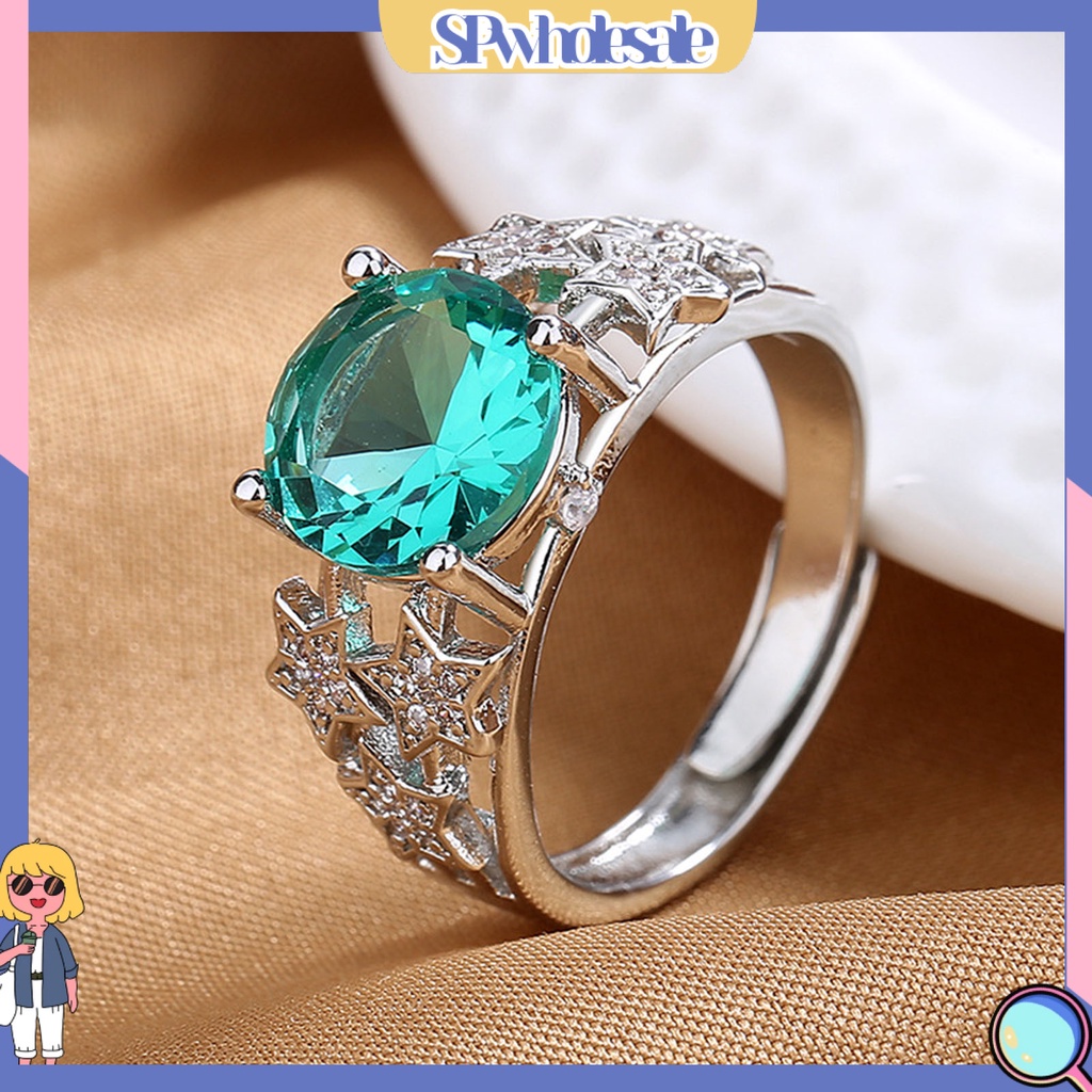 <SPwholesale> Nhẫn Hở Hình Ngôi Sao Năm Cánh Đính Đá Thời Trang Cho Nữ