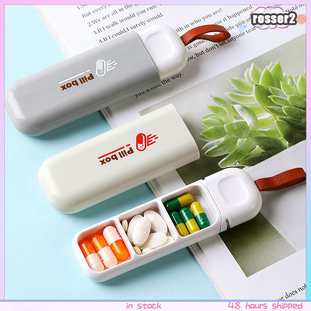 1 Hộp Đựng Thuốc Di Động Hộp Đựng Thuốc 3-6 Ngăn Kín Hộp Đựng Thuốc Du Lịch Chia Thuốc-Rosser2
