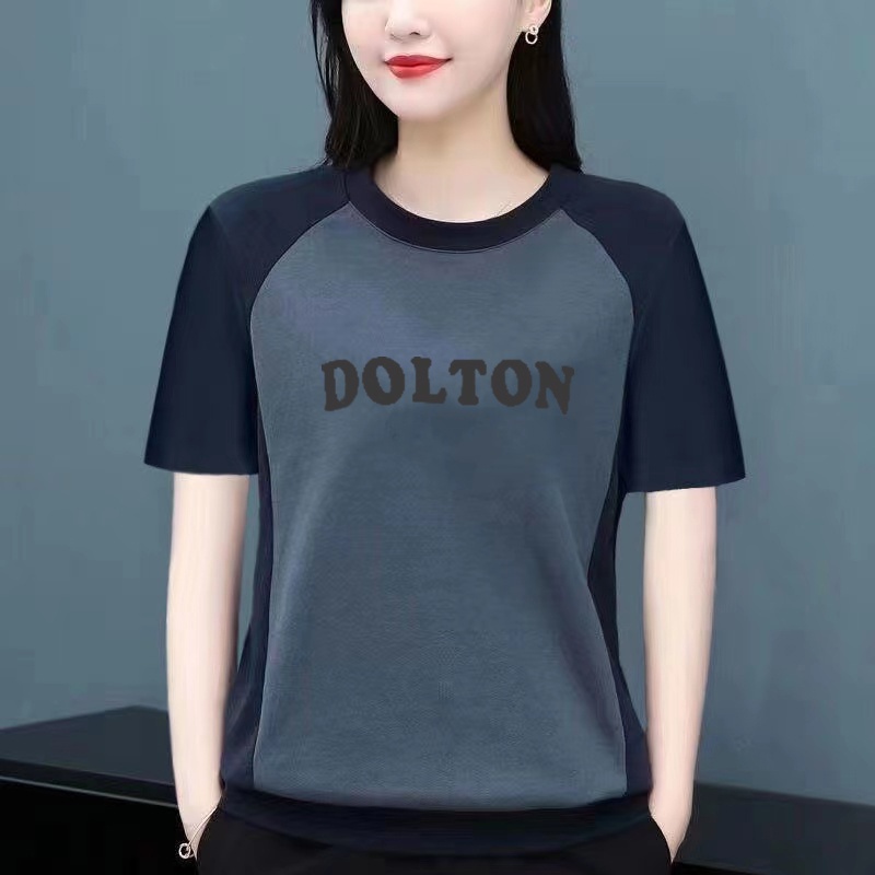 Áo sơ mi trung niên phụ nữ thời trang mùa hè rộng rãi áo thun ngắn tay