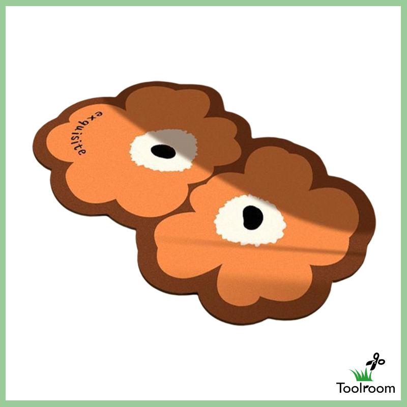 Thảm Chùi Chân Họa Tiết Bông Hoa Đôi Tiện Dụng Cho Nhà Bếp