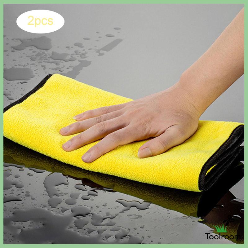 Set 2 Khăn Lau Xe Hơi Bằng Sợi Micro Tiện Dụng Cho Gia Đình