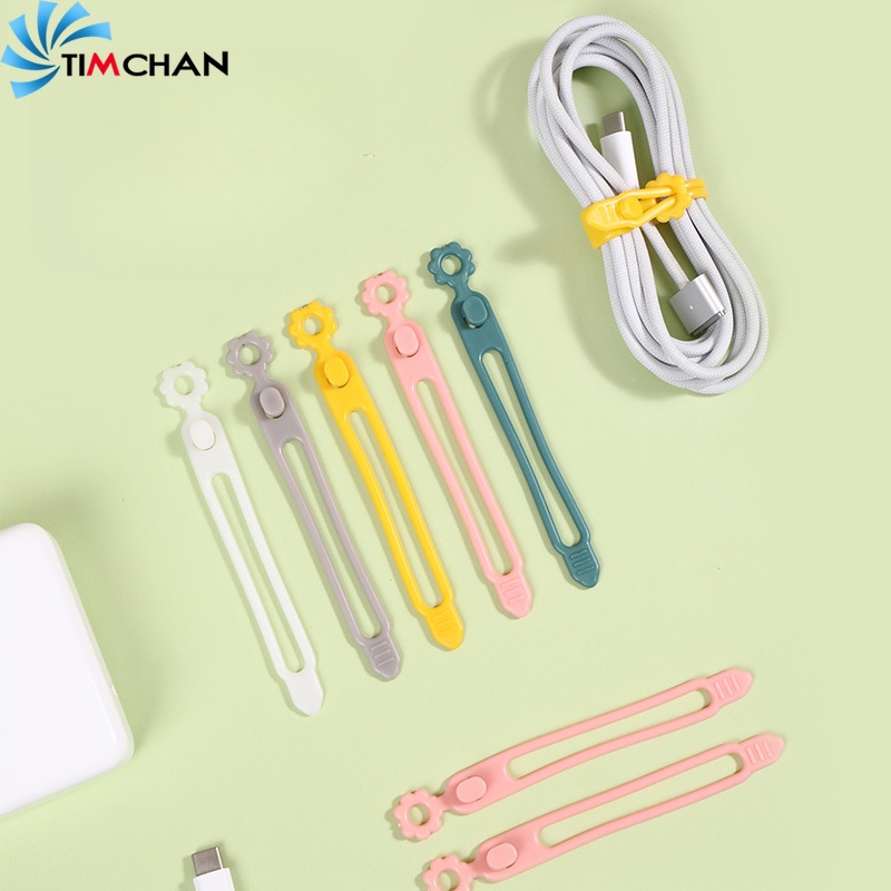 Dây Quấn Dây Cáp Sạc / Tai Nghe Bằng Silicon Mềm Độ Co Giãn Cao Đa Năng