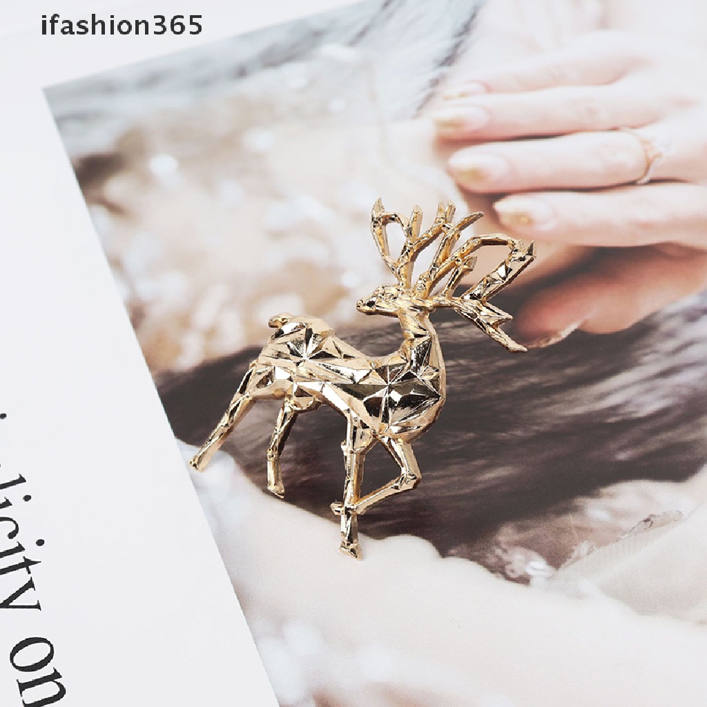 Ghim Cài Áo Hình Tuần Lộc Giáng Sinh Màu Vàng Dễ Thương Thời Trang ifashion365