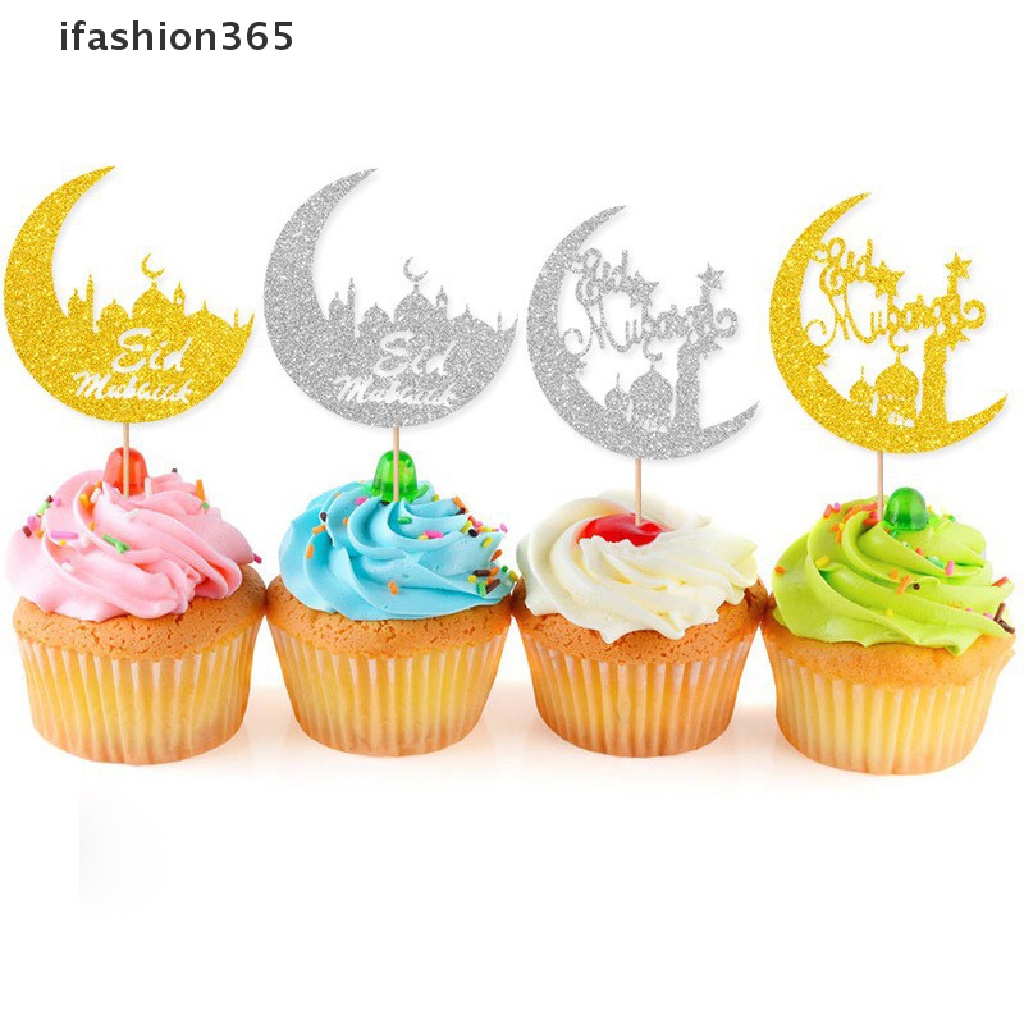 Topper Bằng Acrylic Dùng Trang Trí Bánh Kem DIY ifashion365] Eid Mubarak