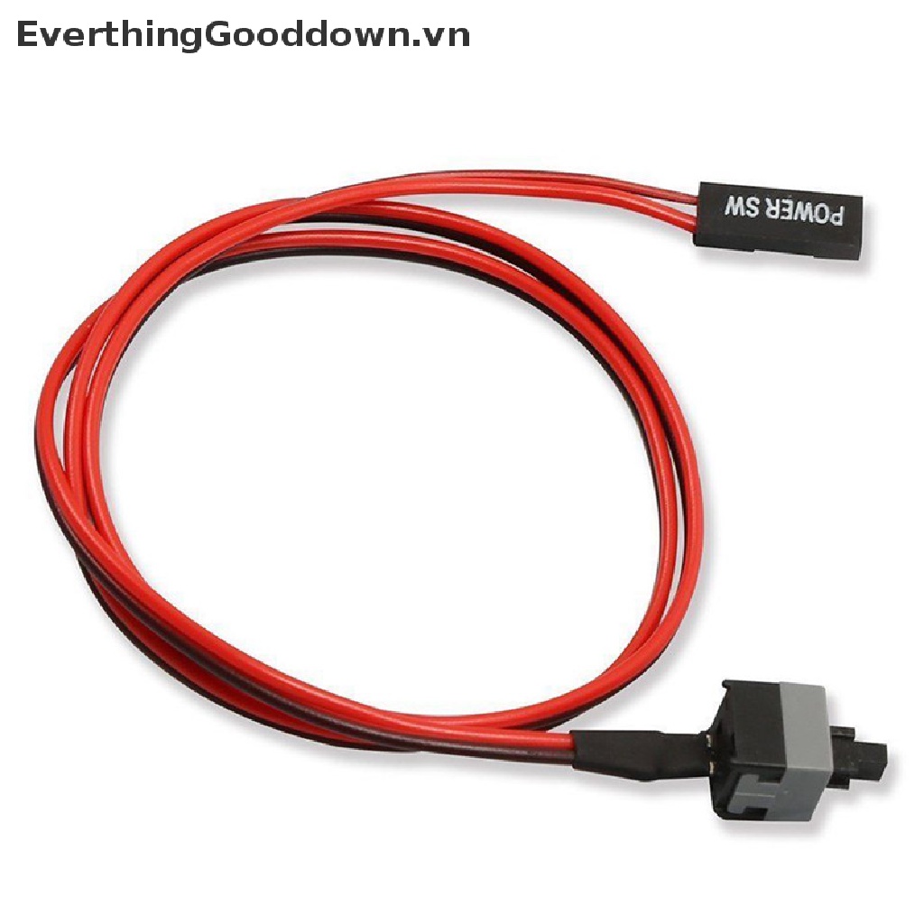 Everthinggooddown 5 Dây Cáp Nguồn 50cm 2 Pin SW Nút Nhấn / Tắt Dành Cho Máy Tính