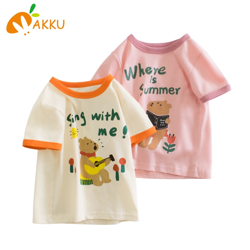 Áo Thun Tay Ngắn In Hình Gấu Dễ Thương Cho Bé