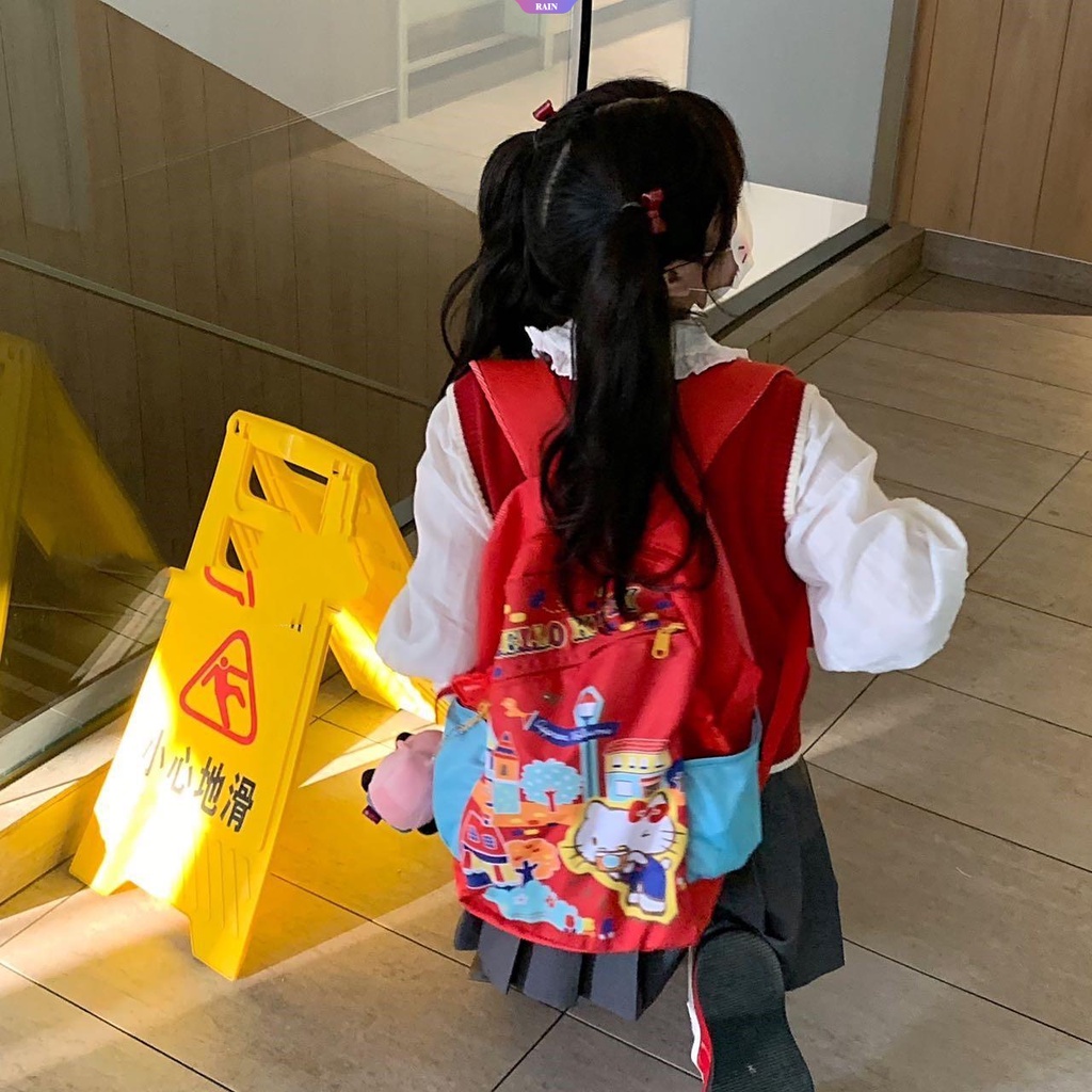 Balo Đi Học / Du Lịch Sức Chứa Lớn Y2K In Họa Tiết Sanrio Hello Kitty Dễ Thương Đa Năng Cho Nữ