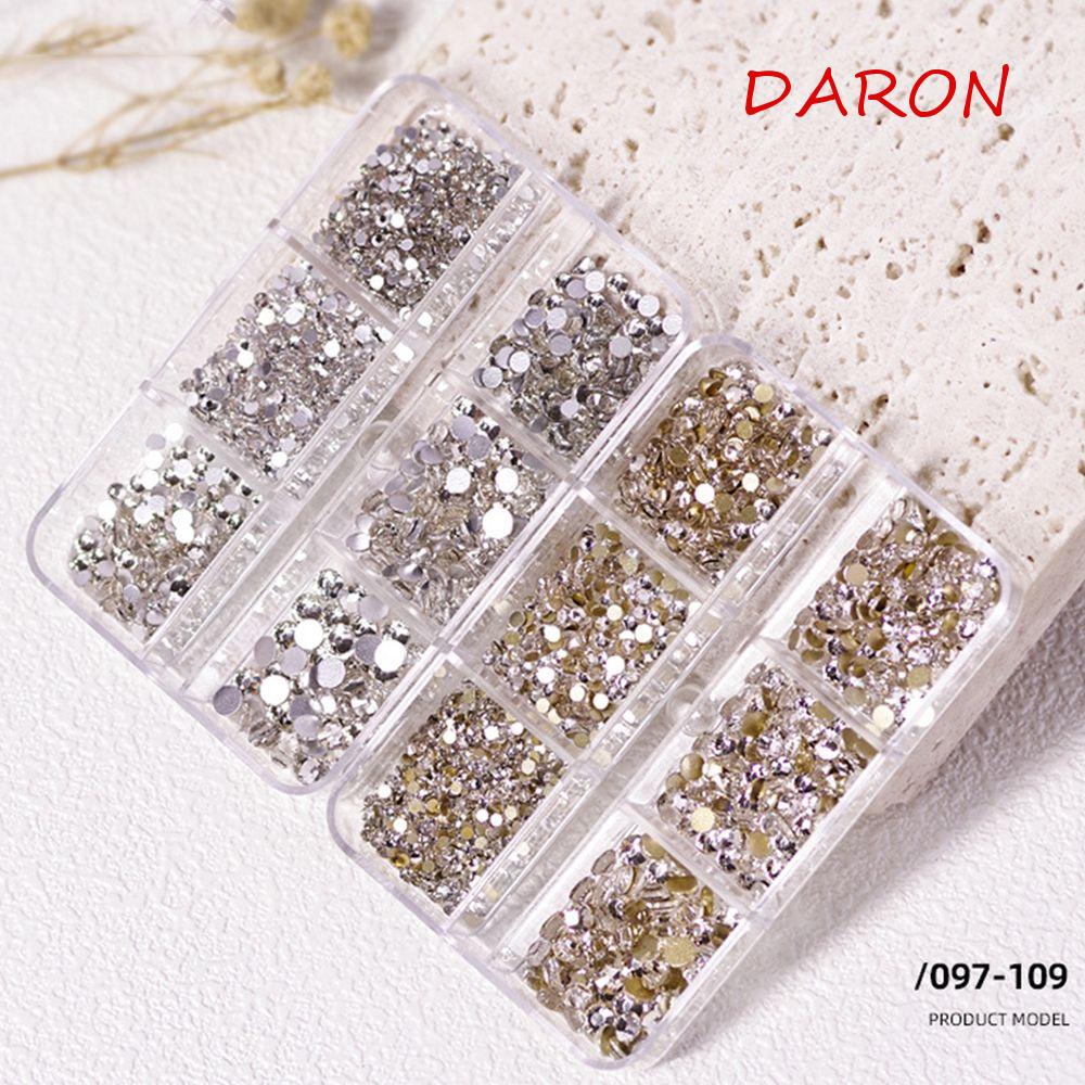 Hình Dán Móng Tay 3D DARON|Kính Đáy Phẳng Sáng Bóng Chất Lượng Cao|Hộp Phụ Kiện Trang Trí Móng Tay Lấp Lánh