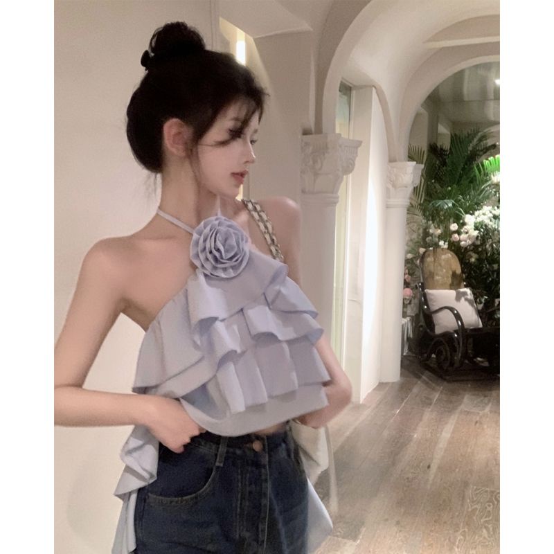 Áo Hai Dây Nhún Bèo Quyến Rũ Thời Trang Hè Cho Nữ