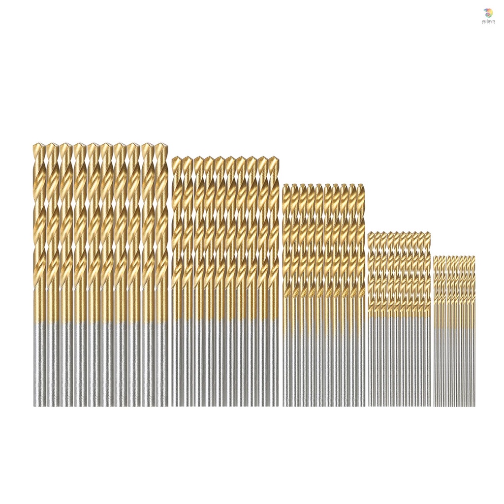 Bộ 50 Mũi Khoan Xoắn Tốc Độ Cao 1.0-3.0mm Chất Liệu Thép Titan