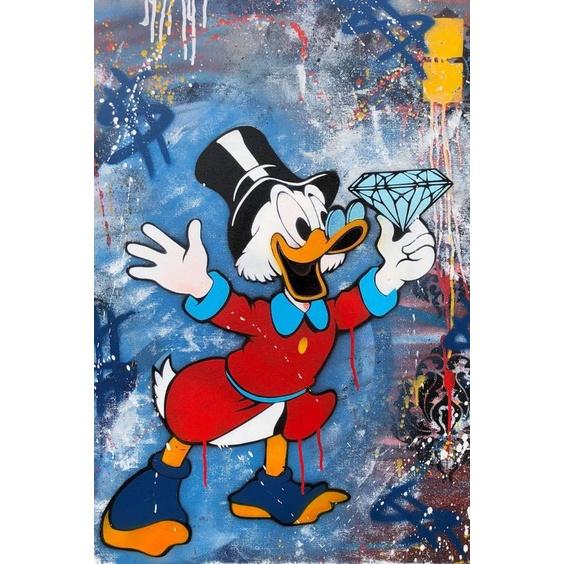 Tranh Sơn Dầu Trang Trí Hình Vịt Donald Disney