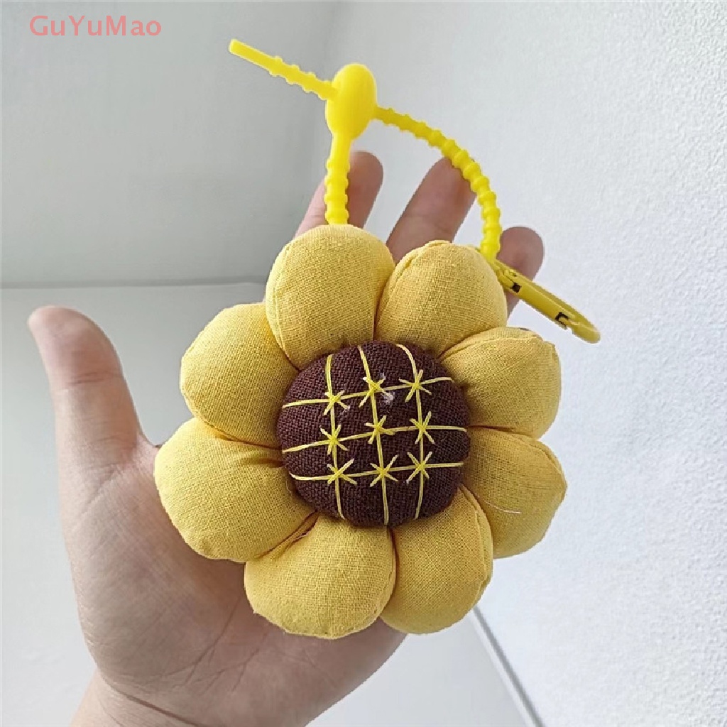 Móc Khóa Hình Hoa Hướng Dương Chất Liệu Cotton Lanh Xinh Xắn Cho Nữ