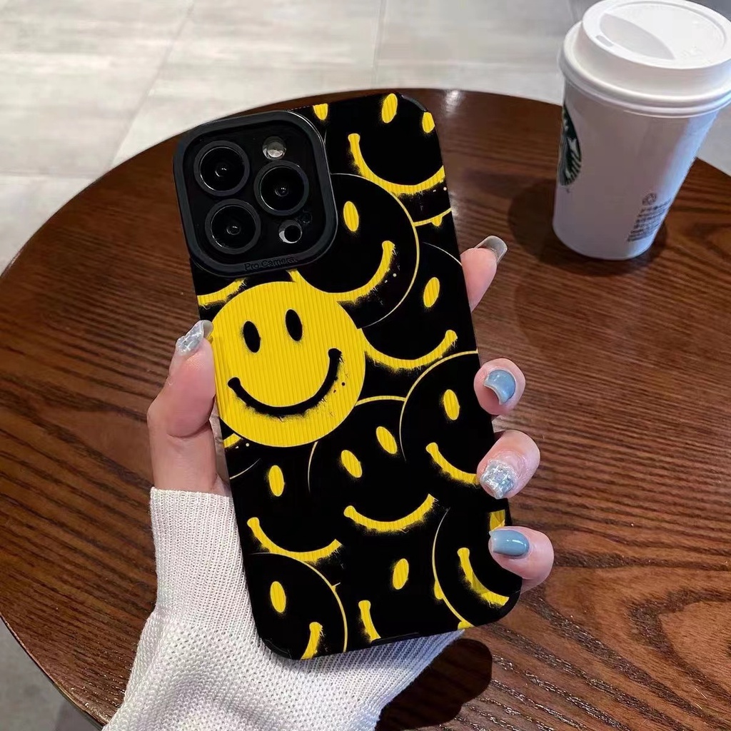 Ốp Điện Thoại TPU Silicon Mềm Chống Sốc Hình Mặt Cười Cho Iphone 14 Plus 13 Pro Max 12 11 X Xs Xr 8 7 Plus
