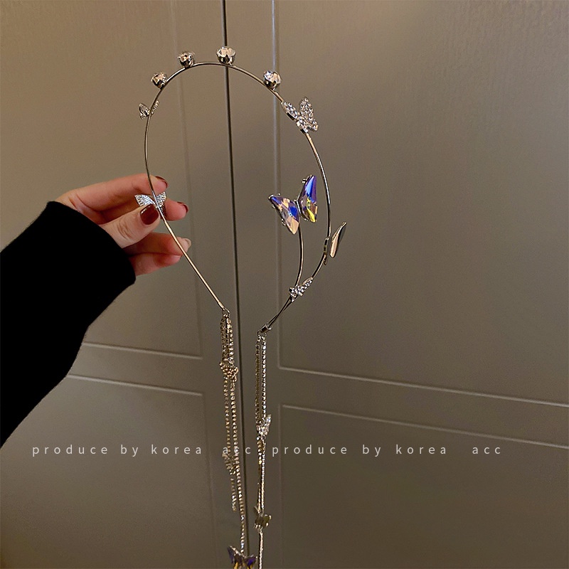 Cài Tóc Tua Rua Hình Bướm Đính Đá Thời Trang Hàn Quốc Dành Cho Nữ