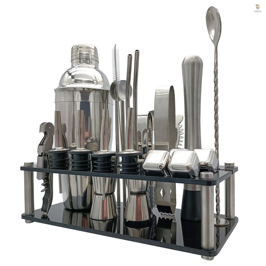 Bộ Dụng Cụ Pha Chế Cocktail 23 Món Bằng Thép Không Gỉ Chuyên Dụng