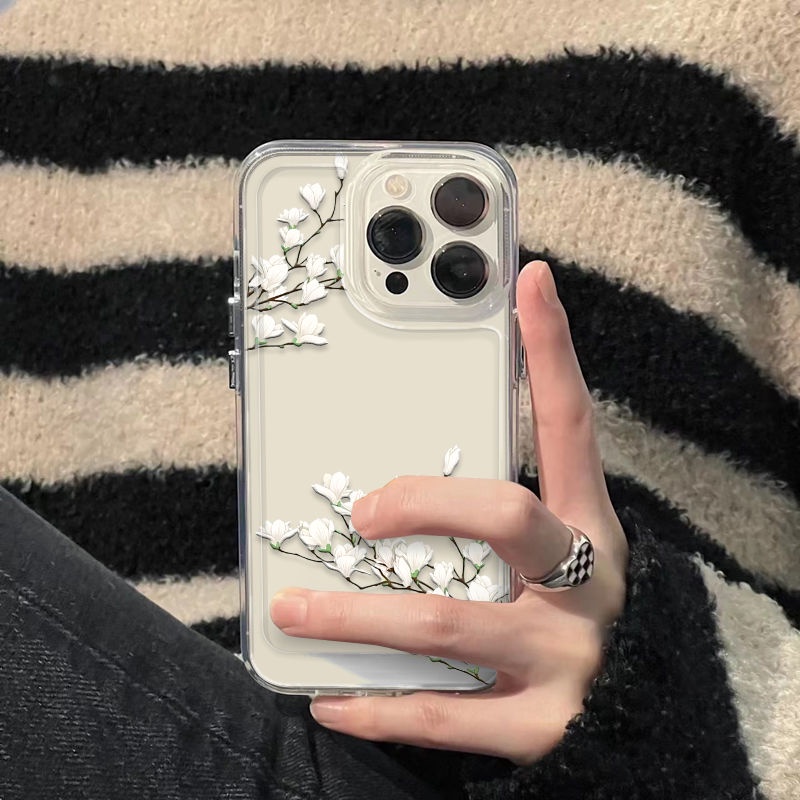 ✅Ốp Điện Thoại Trong Suốt Họa Tiết Hoa Anh Đào Xinh Xắn Cho iPhone14promax12 LTQ8 xs Apple Space 13 11