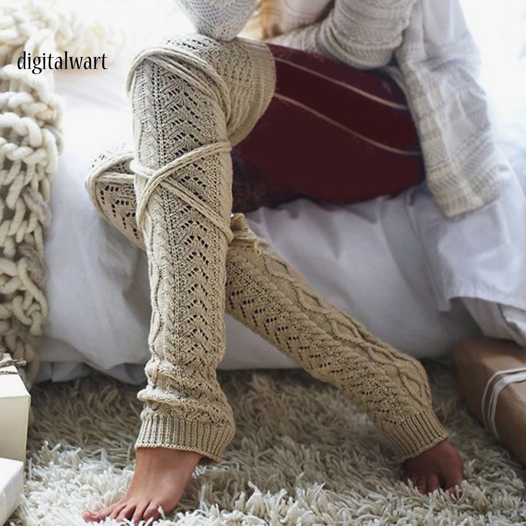 Kỹ Thuật Số| Vớ Len Dài Hở Ngón Giữ Ấm Chân Co Giãn Thời Trang Thu Đông Dành Cho Nữ