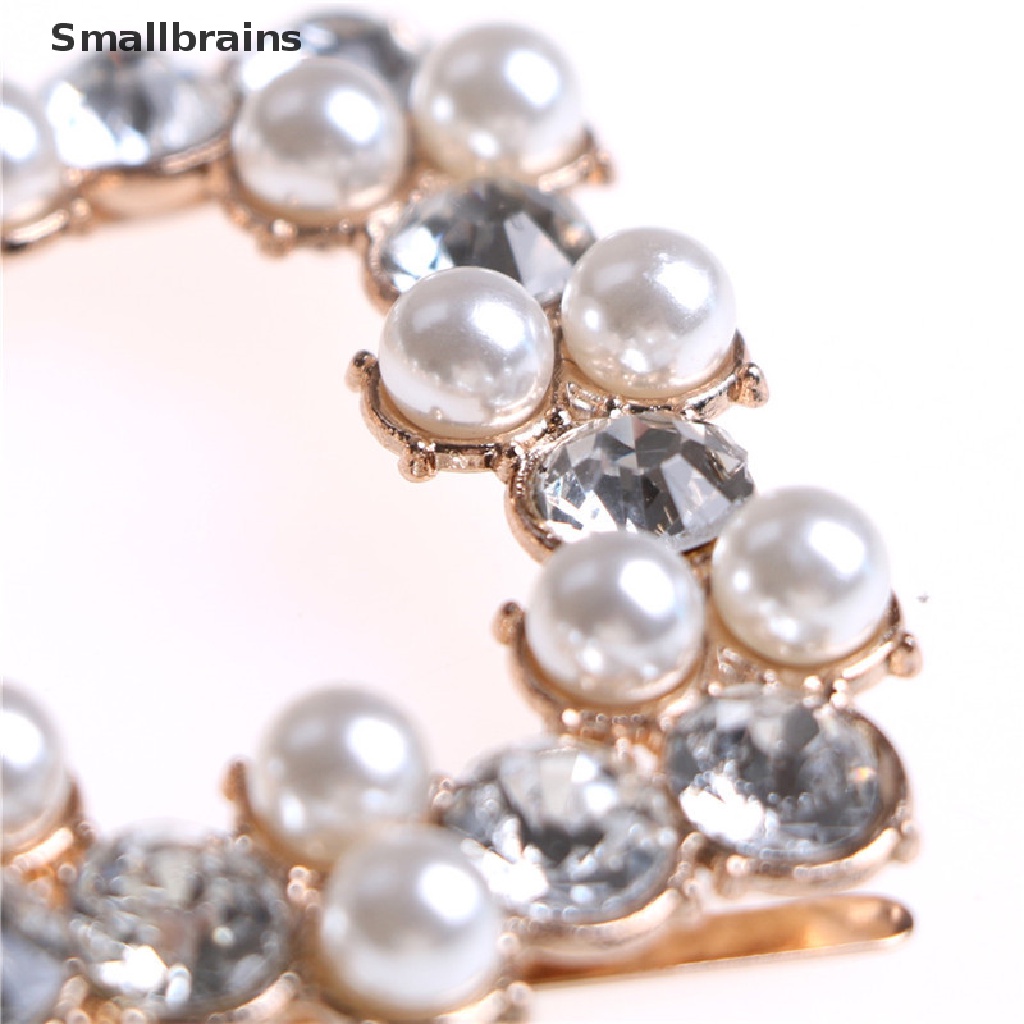 Smbr 1 Cái Kẹp Giày Đính Kim Cương Giả / Ngọc Trai Giả / Kim Loại Có Khóa Trang Trí Cho