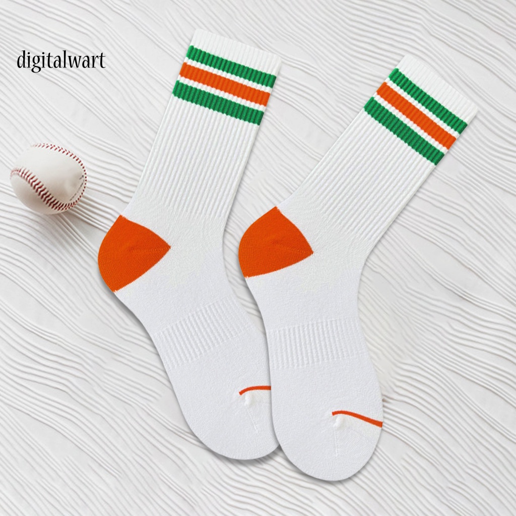 Kỹ Thuật Số| 1 Đôi Vớ Thể Thao Dài Bằng Vải Cotton Mềm Nhẹ Thoáng Khí Màu Tương Phản Nhanh Khô Độ Co Giãn Cao Cho Nam