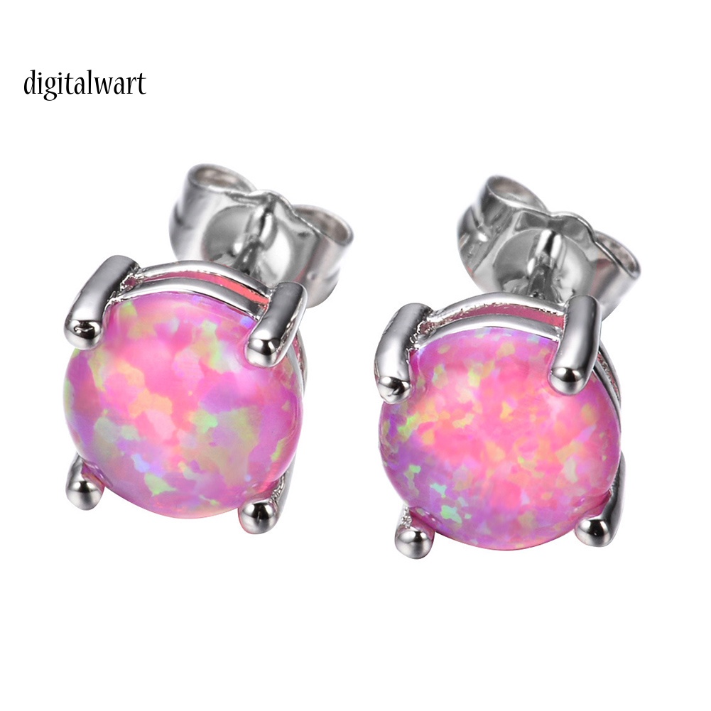 Kỹ Thuật Số| Khuyên Tai Đính Đá Opal Giả Thời Trang Thanh Lịch Dành Cho Nữ