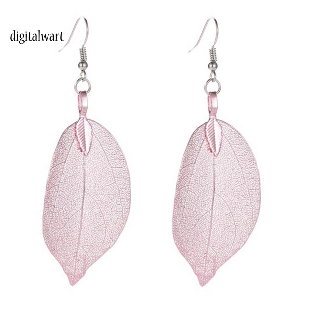 Kỹ Thuật Số| 1 Đôi Bông Tai Hình Chiếc Lá Bằng Thép Không Gỉ Bền Bỉ Thời Trang Cho Nữ