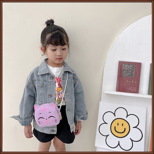 Túi Đeo Vai Da Pu Hình Động Vật Hoạt Hình Đáng Yêu Có Khóa Kéo Cho Bé Gái