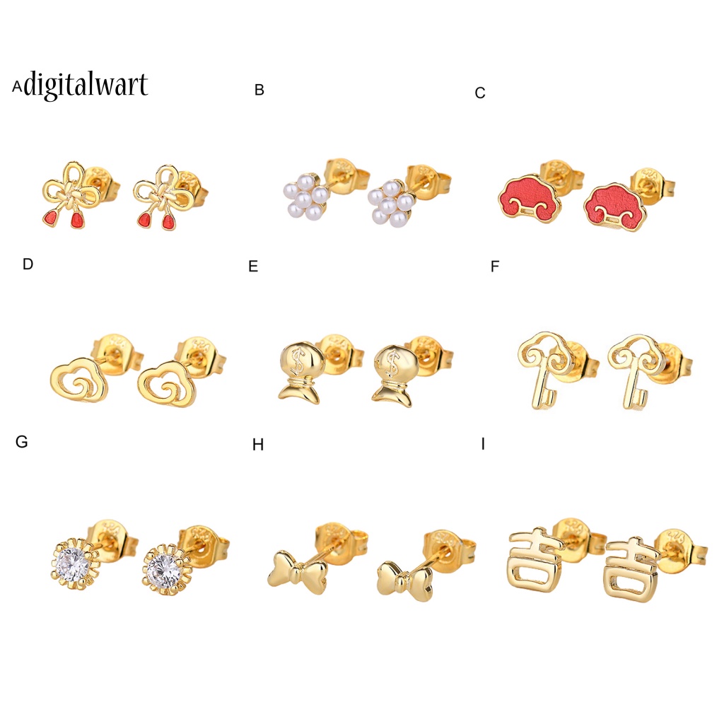 Kỹ Thuật Số| 1 Đôi Khuyên Tai Hình Nơ Đính Đá Thời Trang