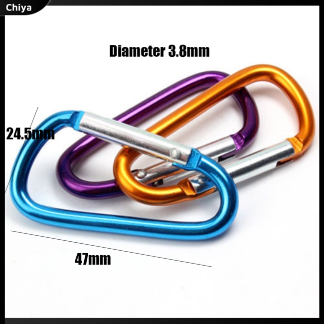 Set 5 Móc Khóa Carabiner Bằng Hợp Kim Nhôm An Toàn Cho Hoạt Động Thể Thao Ngoài Trời