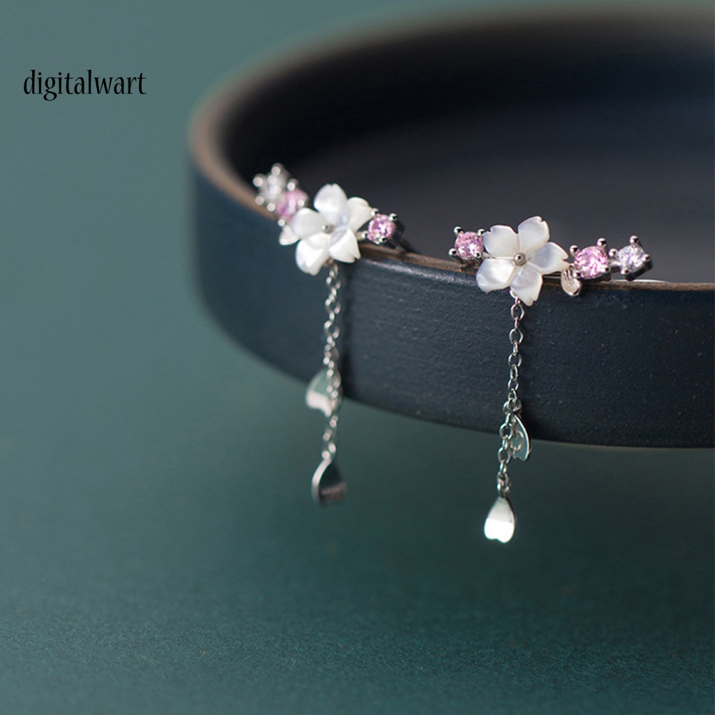 Kỹ Thuật Số| 1 Đôi Bông Tai Hình Hoa / Vỏ Sò Đính Đá Thời Trang Thanh Lịch Dành Cho Nữ