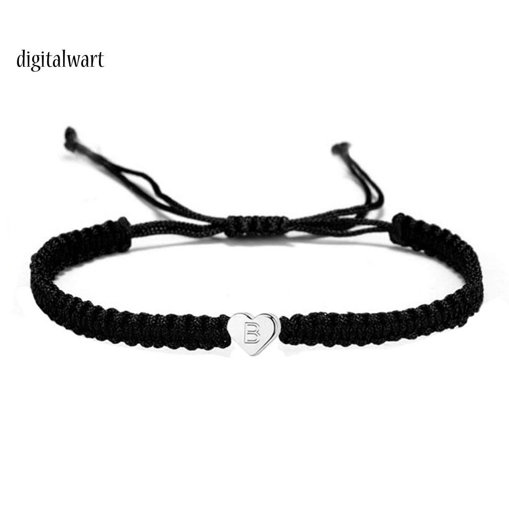 Kỹ Thuật Số| Vòng Tay Dây Bện Co Giãn Mặt 26 Chữ Cái Tùy Chỉnh Thời Trang Cho Cặp Đôi