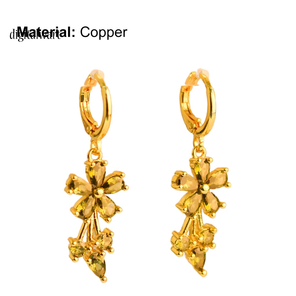 Kỹ Thuật Số| 1 Đôi Bông Tai Tròn Đính Đá Zircon Bằng Đồng Tinh Xảo Quyến Rũ Dành Cho Cuộc Sống Hàng Ngày