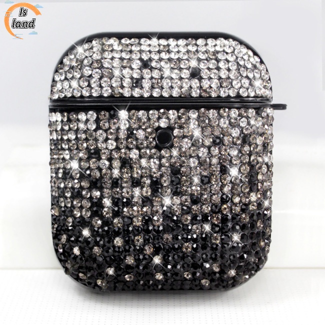 [IS] Vỏ Cứng Bảo Vệ Hộp Sạc Tai Nghe Bluetooth Không Dây Nắp Lật Đính Kim Cương Thời Trang