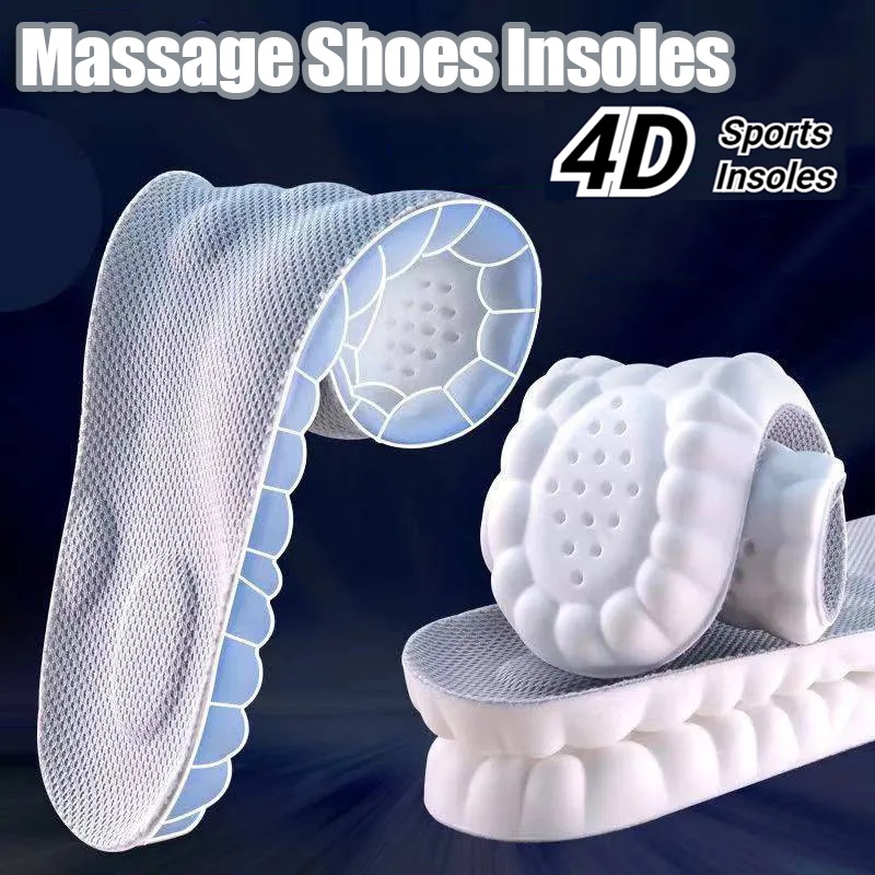 Đế Lót Giày Thể Thao 4D Siêu Mềm Thoáng Khí Mát Xa Chân