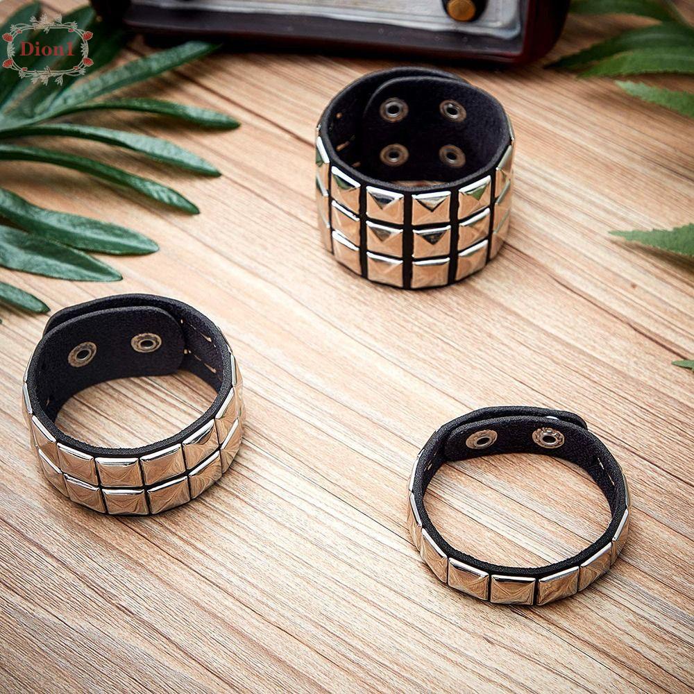 Vòng Tay Da Đính Đinh Tán 1 / 2 / 3 Hàng Tùy Chỉnh Phong Cách Gothic Hàn Quốc Thời Trang Cho Nam Và Nữ