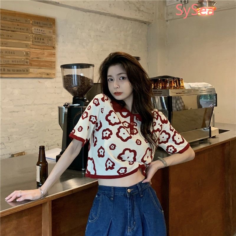 Áo Polo Dệt Kim Dáng Rộng Thời Trang Mùa Hè Cho Nữ