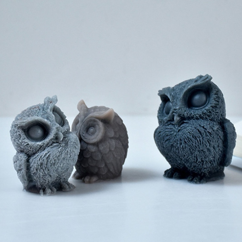 Khuôn Silicon Làm Nến Thơm Hình Chim Cú 3D Siêu Dễ Thương