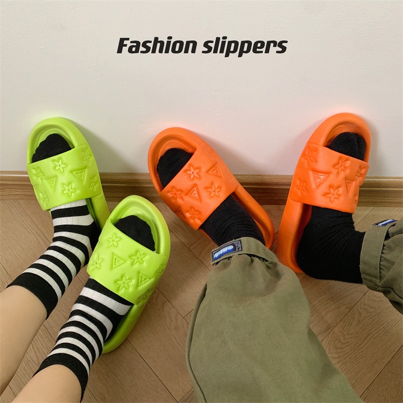 【EVEANOBQY】 Dép PVC Đi Trong Nhà Màu Trơn Phong Cách Mới Cho Cặp Đôi