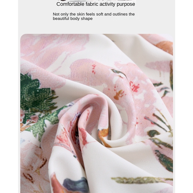 Bộ Đồ Bơi Một Mảnh Ôm Dáng Tay Dài In Họa Tiết Hoa Thời Trang Mới 2023 Cho Nữ