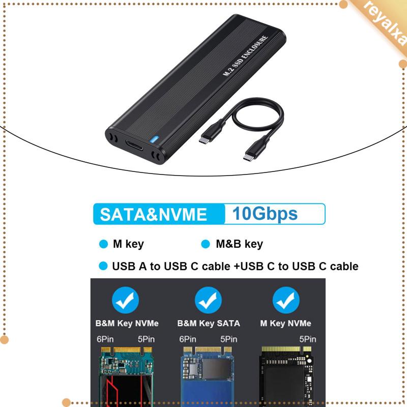 Hộp Đựng Ổ Cứng Ngoài M.2 USB C 10 Gbps Bằng Hợp Kim Nhôm