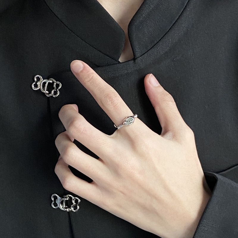 Nhẫn Ngọc Bích Phong Cách Hàn Quốc Cổ Điển Sang Trọng Cho Nữ