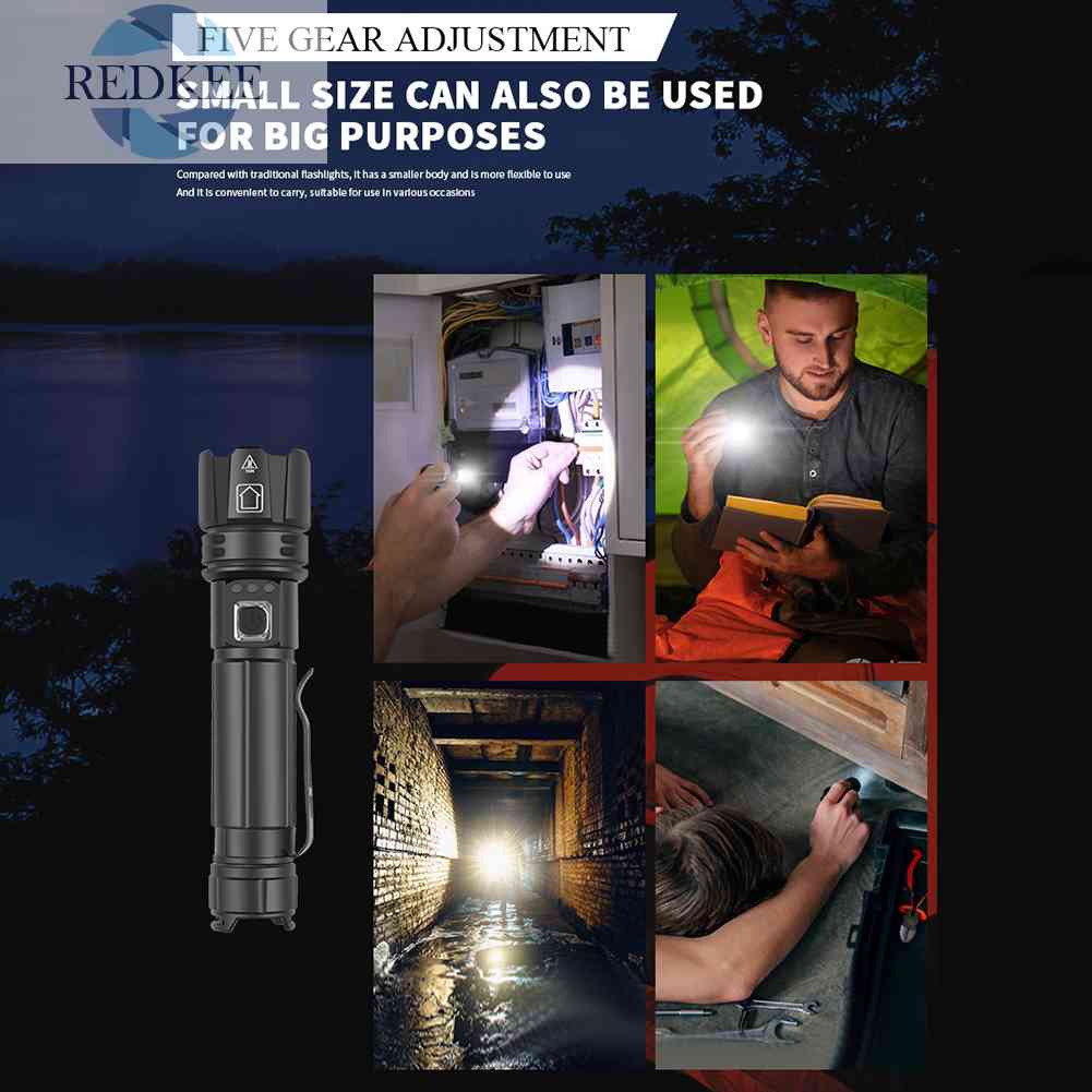 Đèn Pin XHP50 LED 600 Lumens Chất Liệu Hợp Kim Nhôm